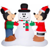 Mickey and Minnie Buidling a Snowman Scene Holiday Inflatable